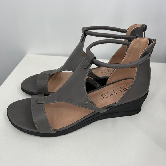 Journee Collection Trayle Wedge Sandal in Grey Size 10 MSRP $95 NWT - Picture 4 of 10
